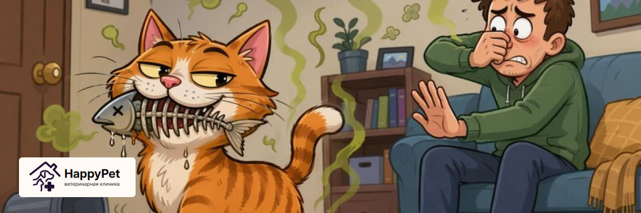 У кота изо рта пахнет тухлой рыбой что делать